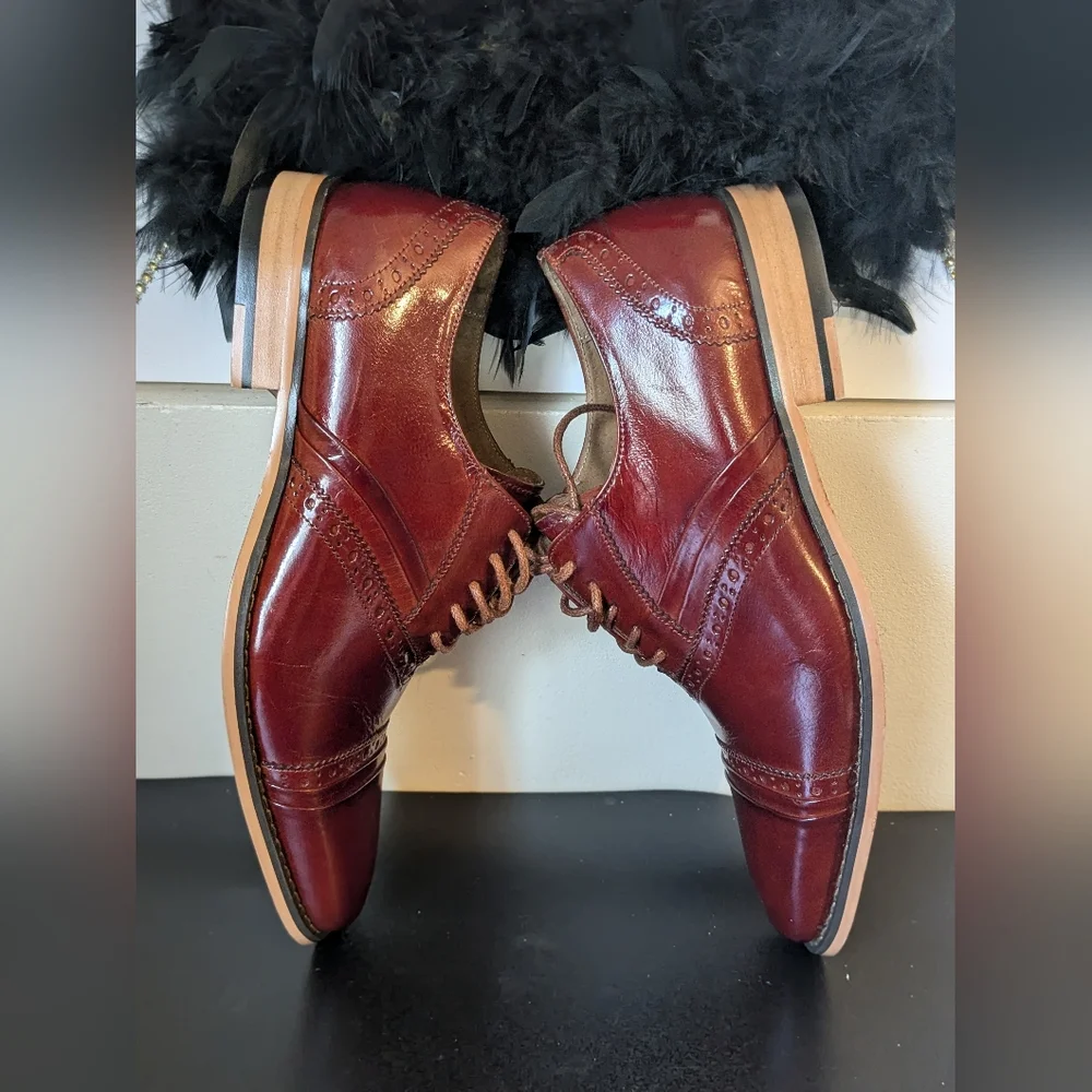 Stacy Adams NWOB Cognac Memory Foam Leather Shoes